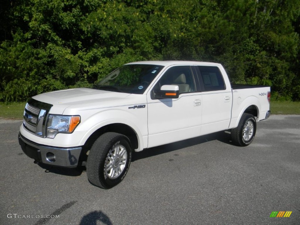 2010 F150 Lariat SuperCrew 4x4 - White Platinum Metallic Tri Coat / Tan photo #1
