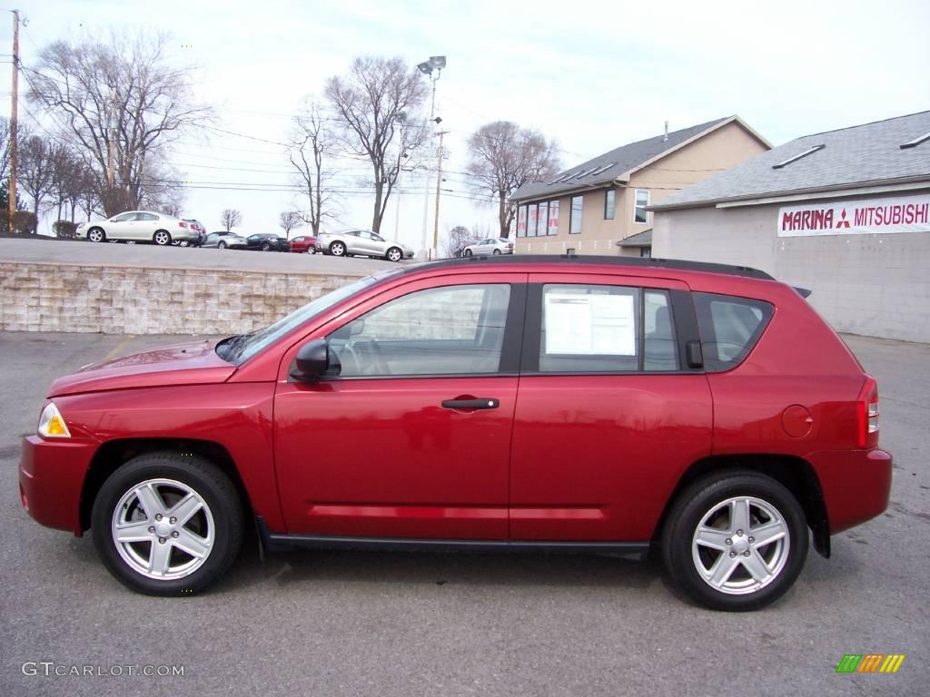 2007 Compass Sport - Inferno Red Crystal Pearlcoat / Pastel Slate Gray photo #9