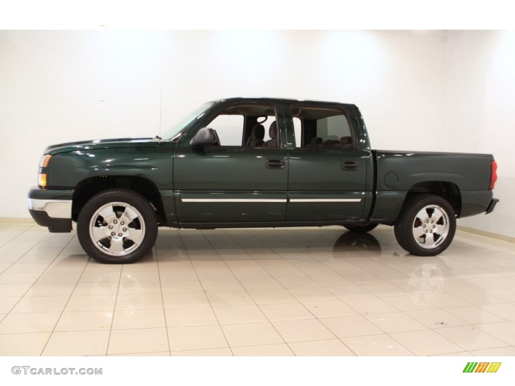 2006 Silverado 1500 LS Crew Cab - Dark Green Metallic / Dark Charcoal photo #4