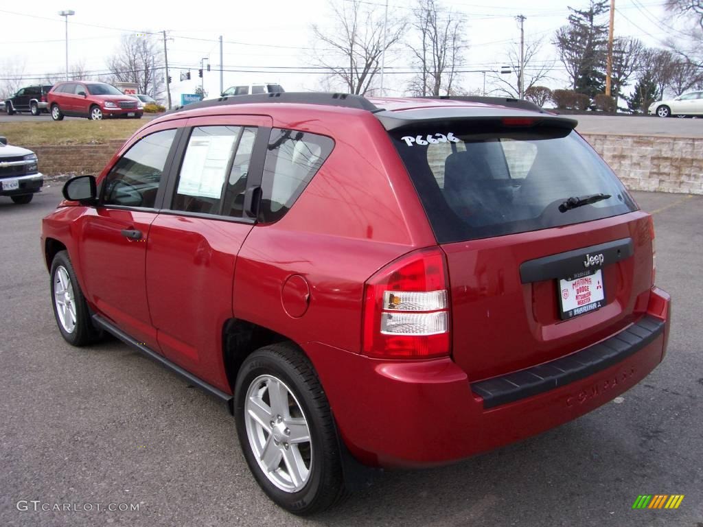 2007 Compass Sport - Inferno Red Crystal Pearlcoat / Pastel Slate Gray photo #10