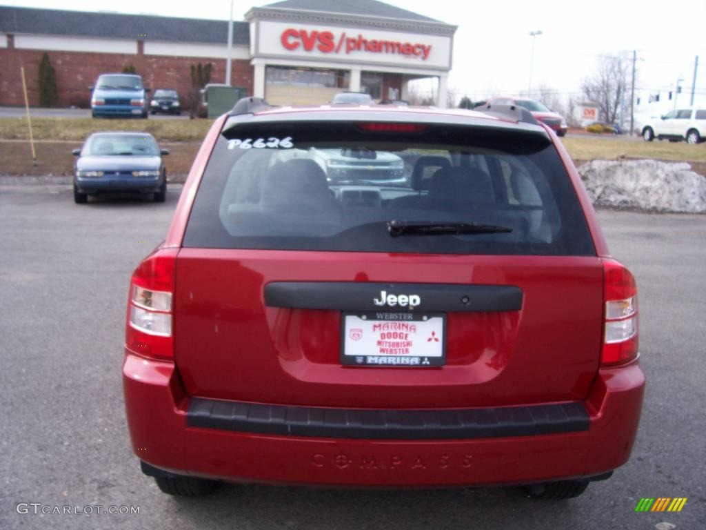 2007 Compass Sport - Inferno Red Crystal Pearlcoat / Pastel Slate Gray photo #11