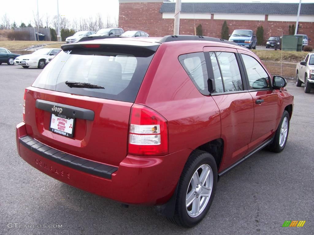 2007 Compass Sport - Inferno Red Crystal Pearlcoat / Pastel Slate Gray photo #12