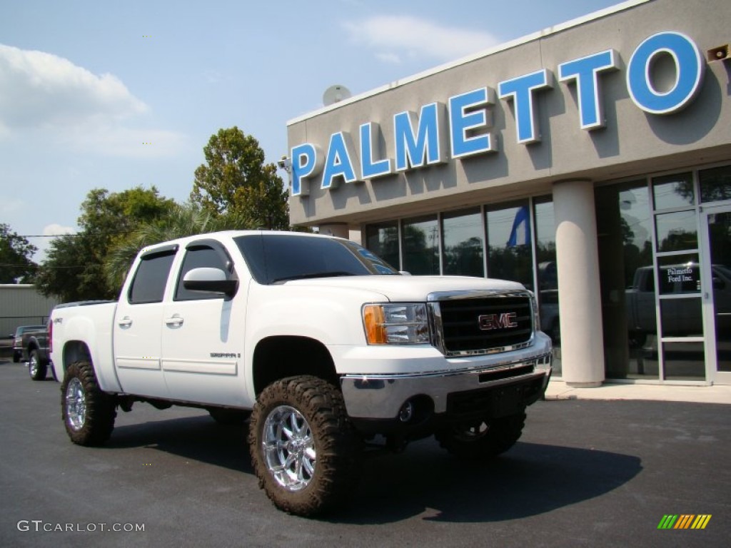 2009 Sierra 1500 Denali Crew Cab AWD - Summit White / Cocoa/Light Cashmere photo #2