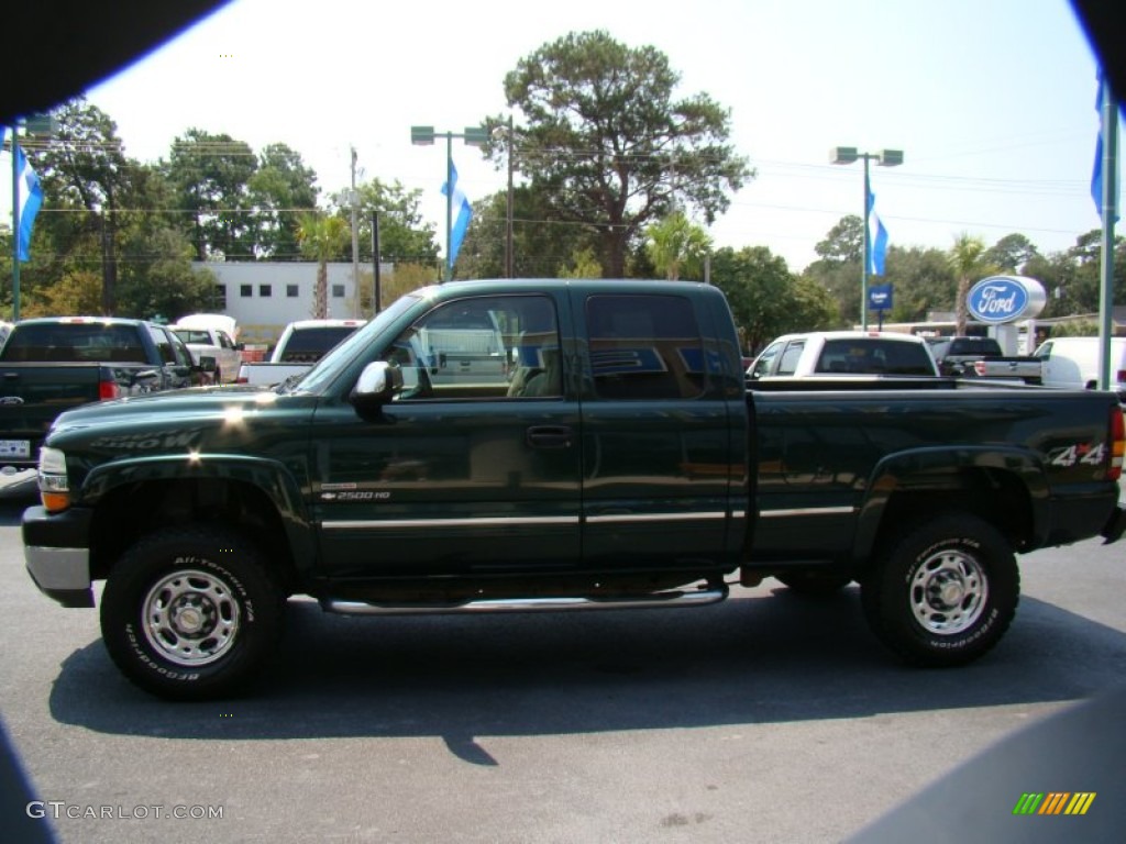 2001 Silverado 2500HD LT Extended Cab 4x4 - Forest Green Metallic / Tan photo #6
