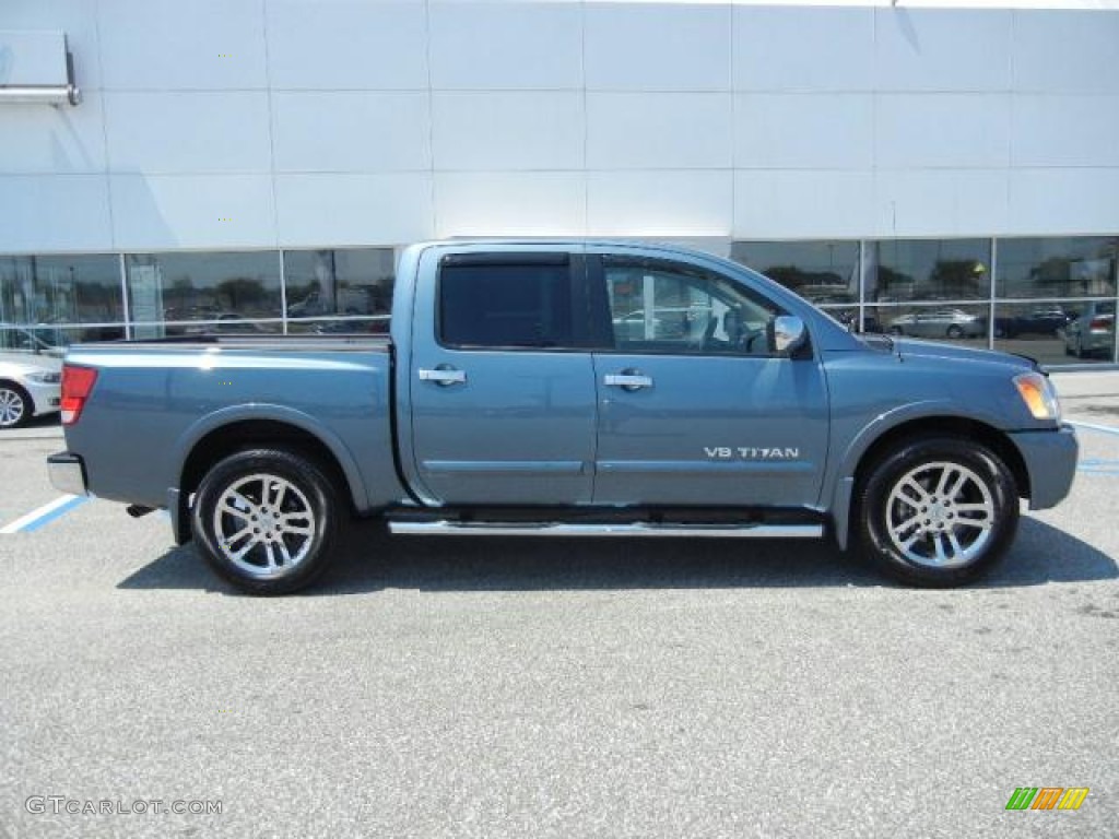 Blue Steel Metallic 2010 Nissan Titan LE Crew Cab Exterior Photo #53798197