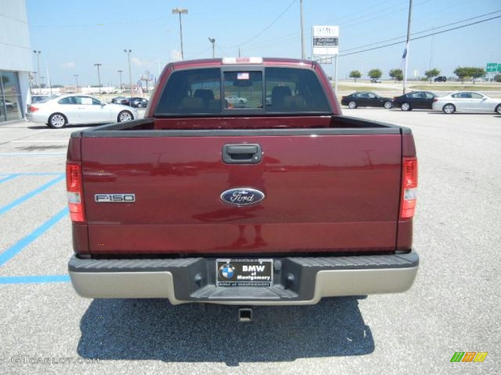 2006 F150 Lariat SuperCrew - Dark Toreador Red Metallic / Tan photo #6