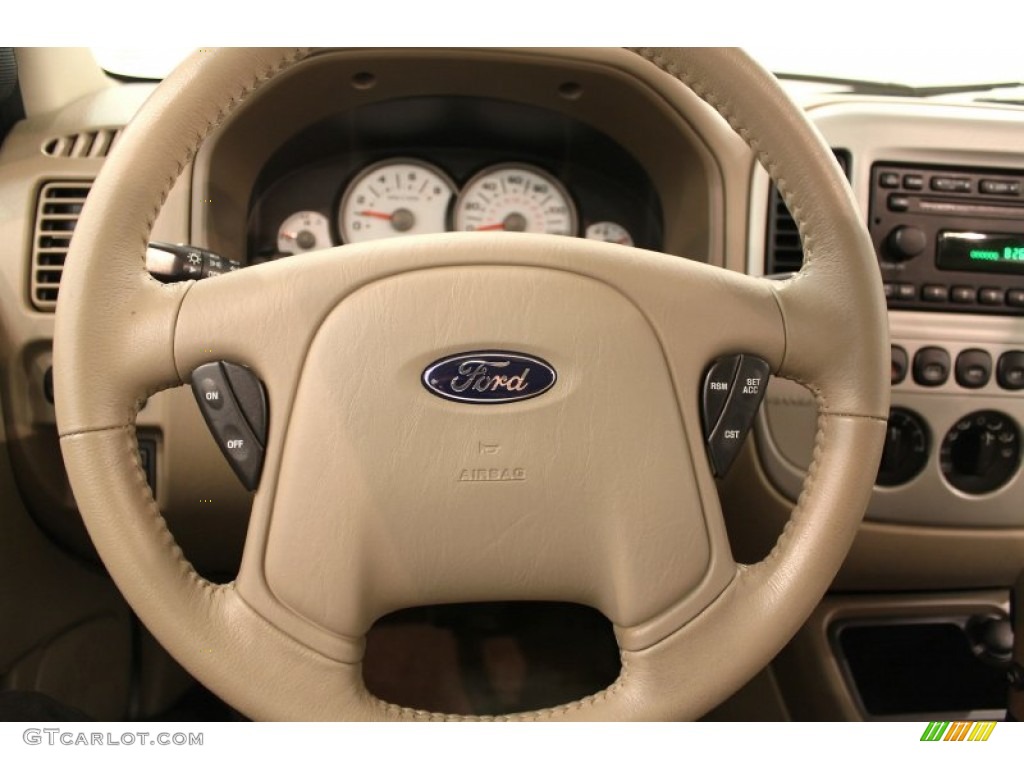 2005 Ford Escape Limited 4WD Medium/Dark Pebble Beige Steering Wheel Photo #53798779