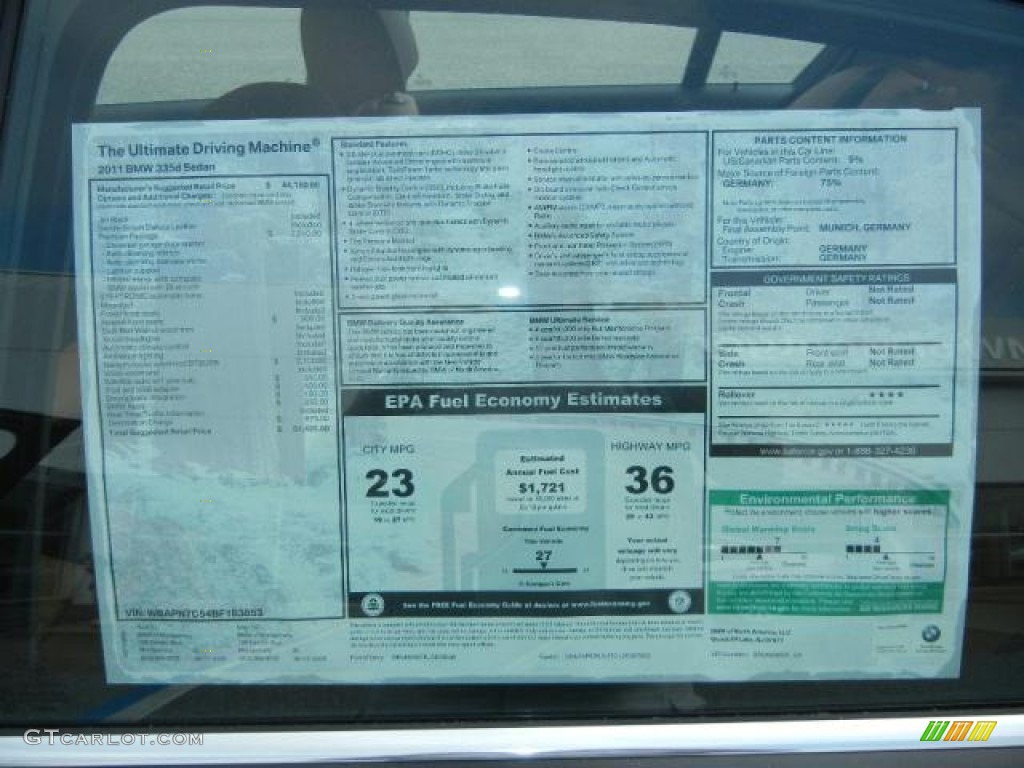 2011 3 Series 335d Sedan - Jet Black / Saddle Brown Dakota Leather photo #12