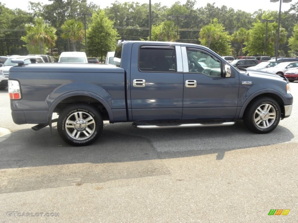 2006 F150 Lariat SuperCrew - Medium Wedgewood Blue Metallic / Black photo #14