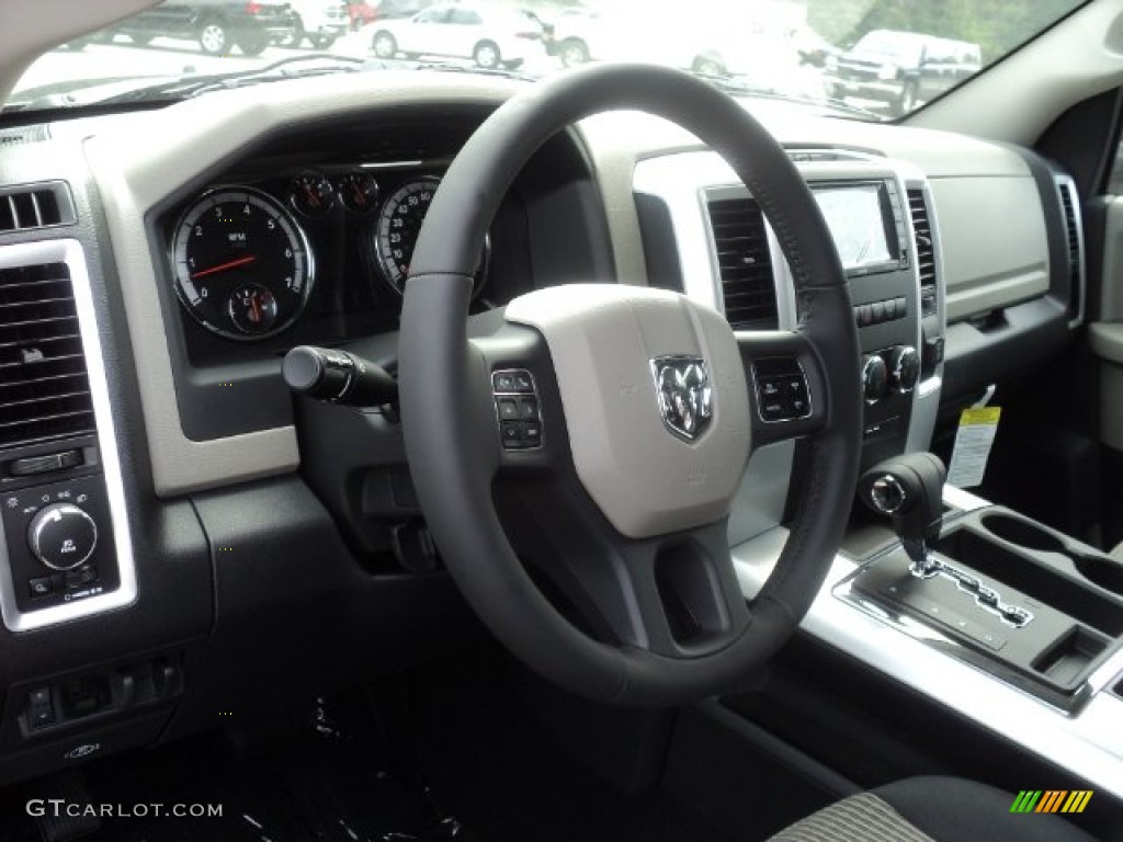 2012 Dodge Ram 1500 Big Horn Quad Cab 4x4 Dark Slate Gray/Medium Graystone Steering Wheel Photo #53801576