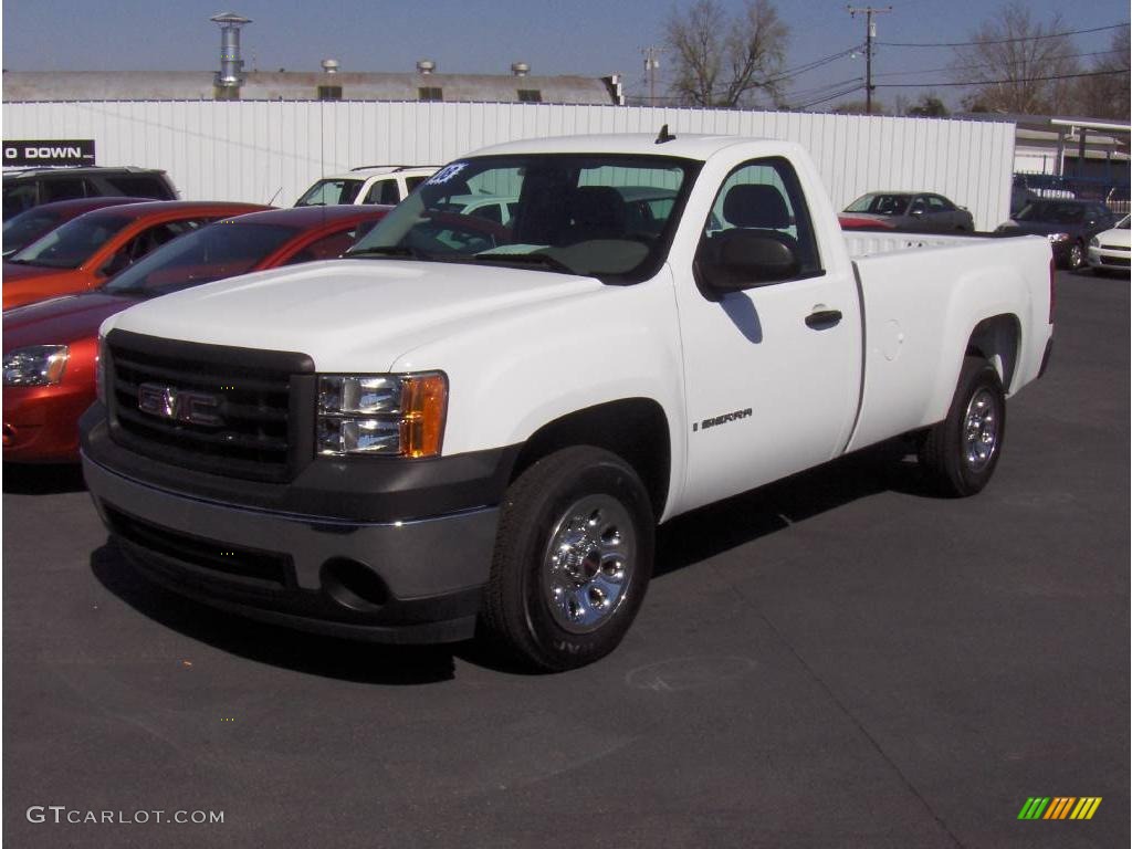 2008 Sierra 1500 Regular Cab - Summit White / Dark Titanium photo #1