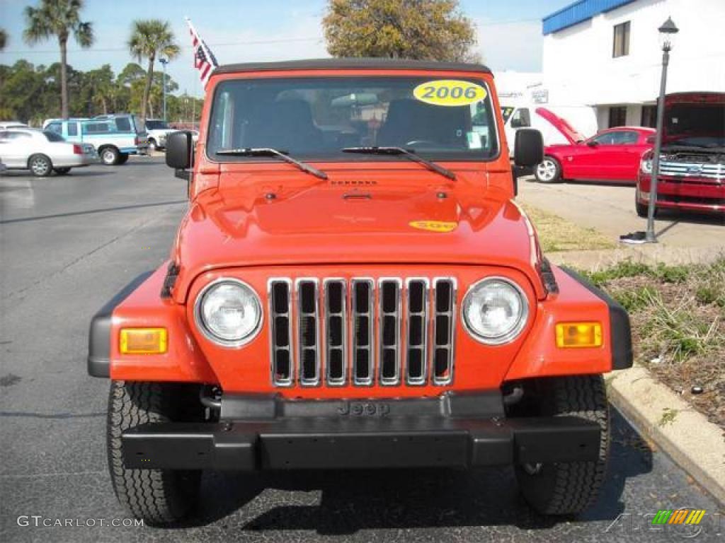 2006 Wrangler X 4x4 - Impact Orange / Dark Slate Gray photo #8