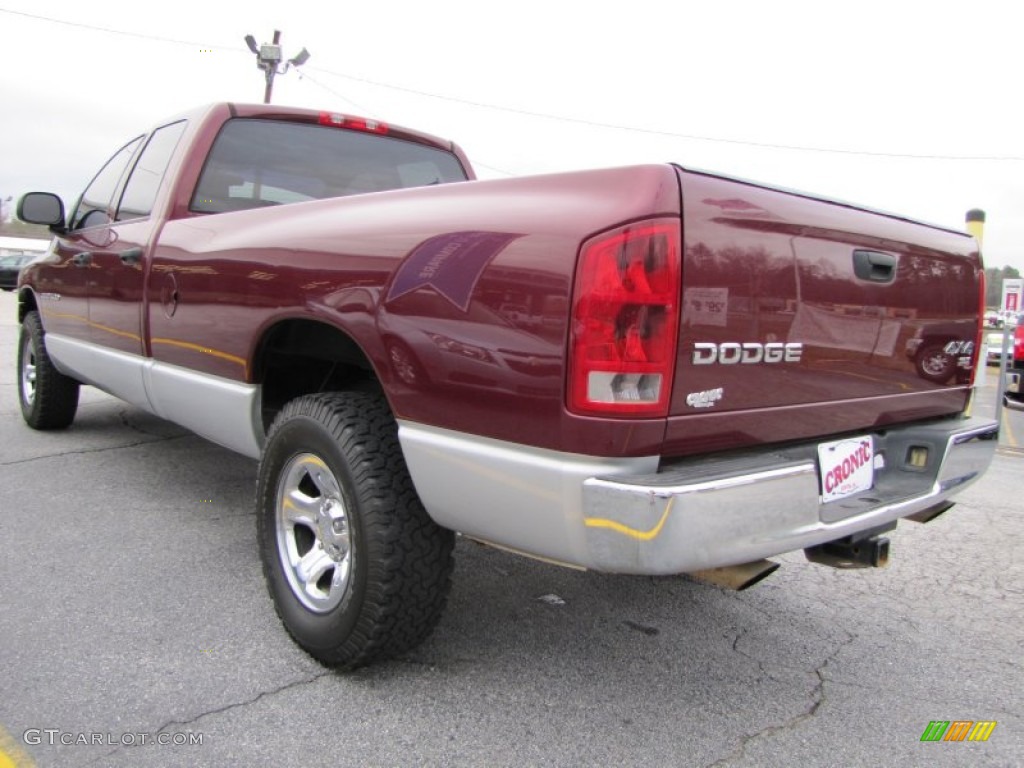 2003 Ram 1500 SLT Quad Cab 4x4 - Dark Garnet Red Pearl / Dark Slate Gray photo #4