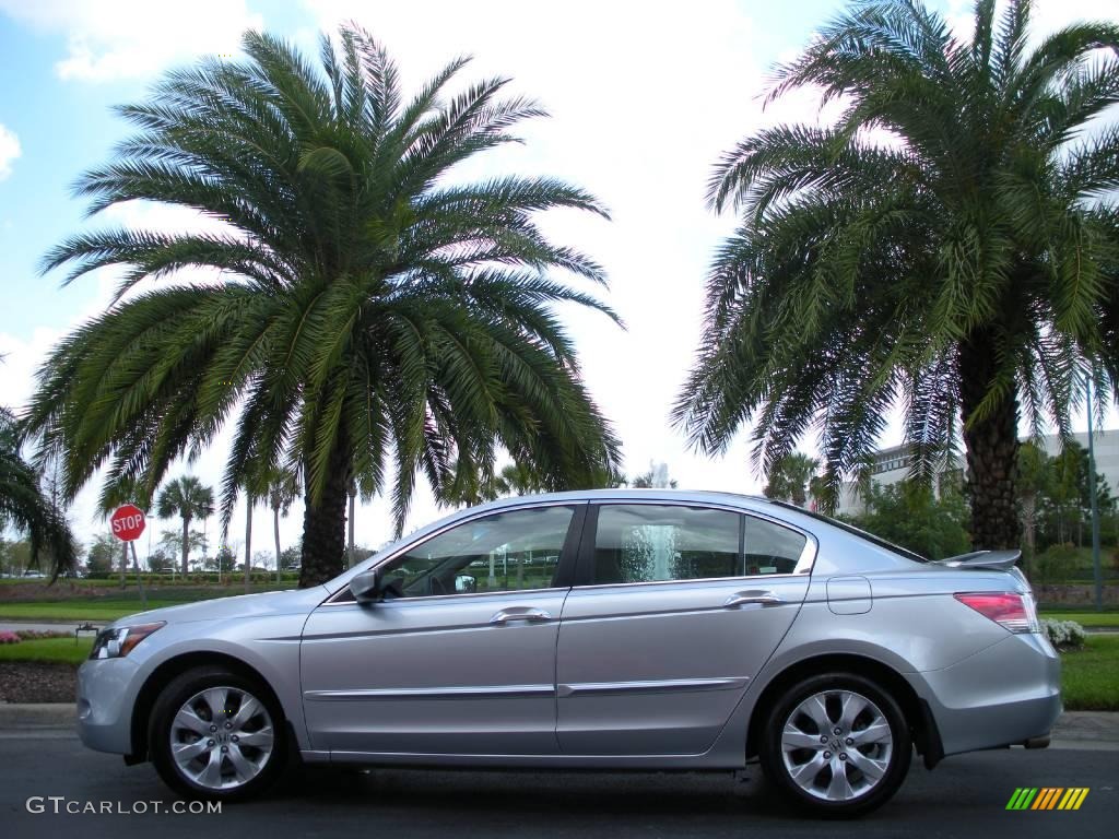 2008 Accord EX-L V6 Sedan - Alabaster Silver Metallic / Black photo #1