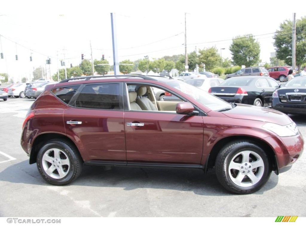 2005 Murano SL AWD - Merlot Metallic / Cafe Latte photo #4