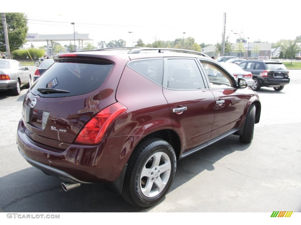 2005 Murano SL AWD - Merlot Metallic / Cafe Latte photo #6