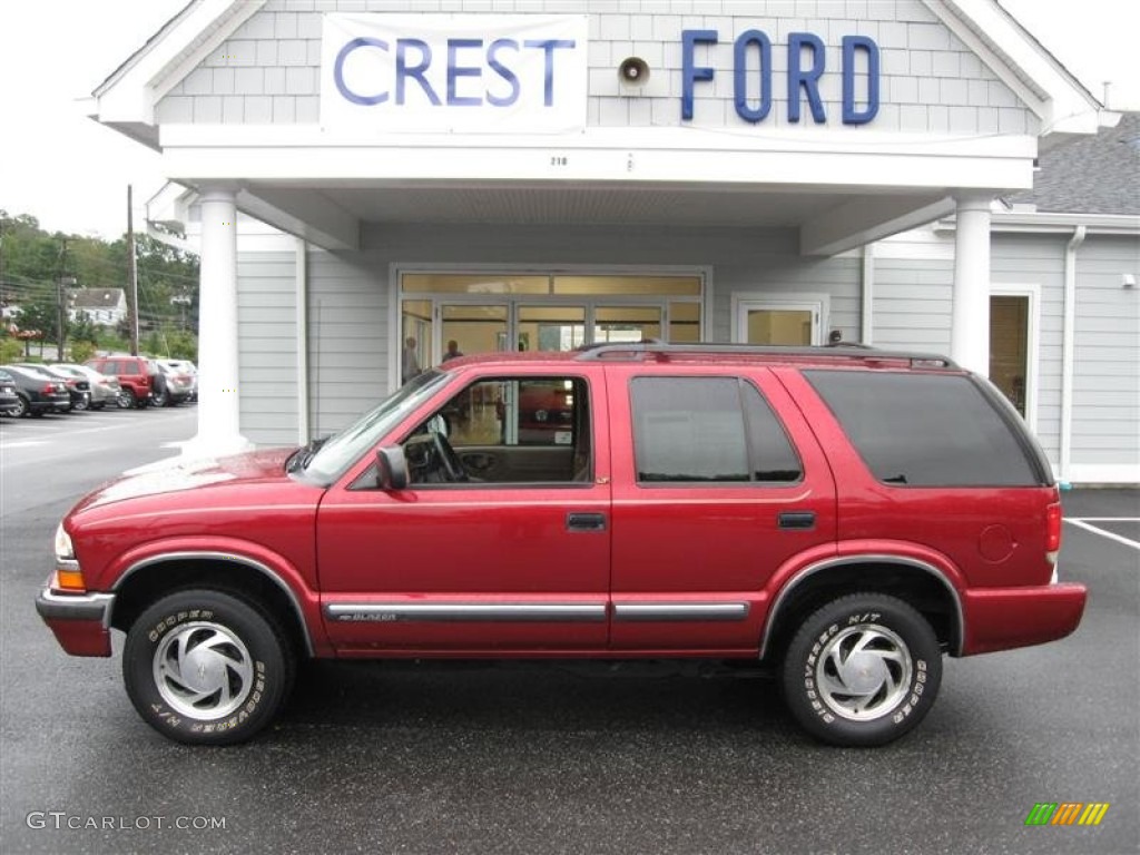 2001 Blazer LT 4x4 - Majestic Red Metallic / Beige photo #1