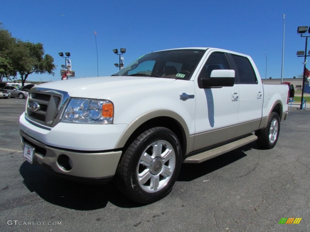 2008 F150 King Ranch SuperCrew - Oxford White / Tan/Castaño Leather photo #3