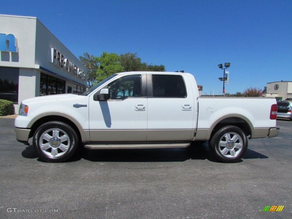 2008 F150 King Ranch SuperCrew - Oxford White / Tan/Castaño Leather photo #4
