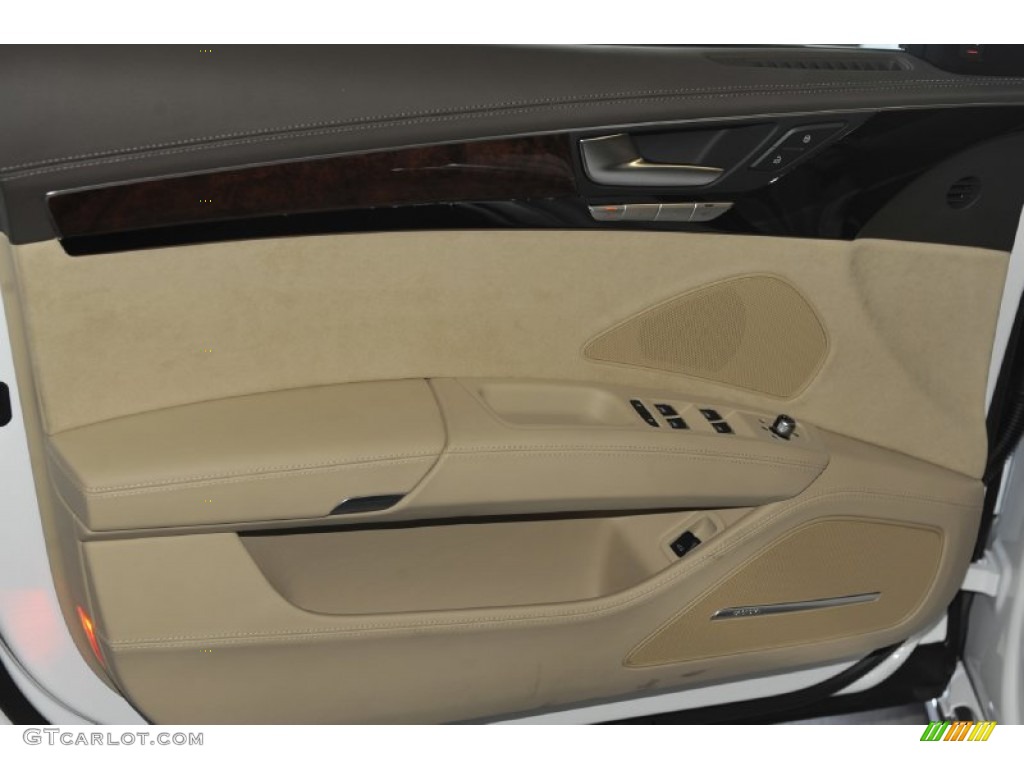 2012 Audi A8 L 4.2 quattro Velvet Beige Door Panel Photo #53812810