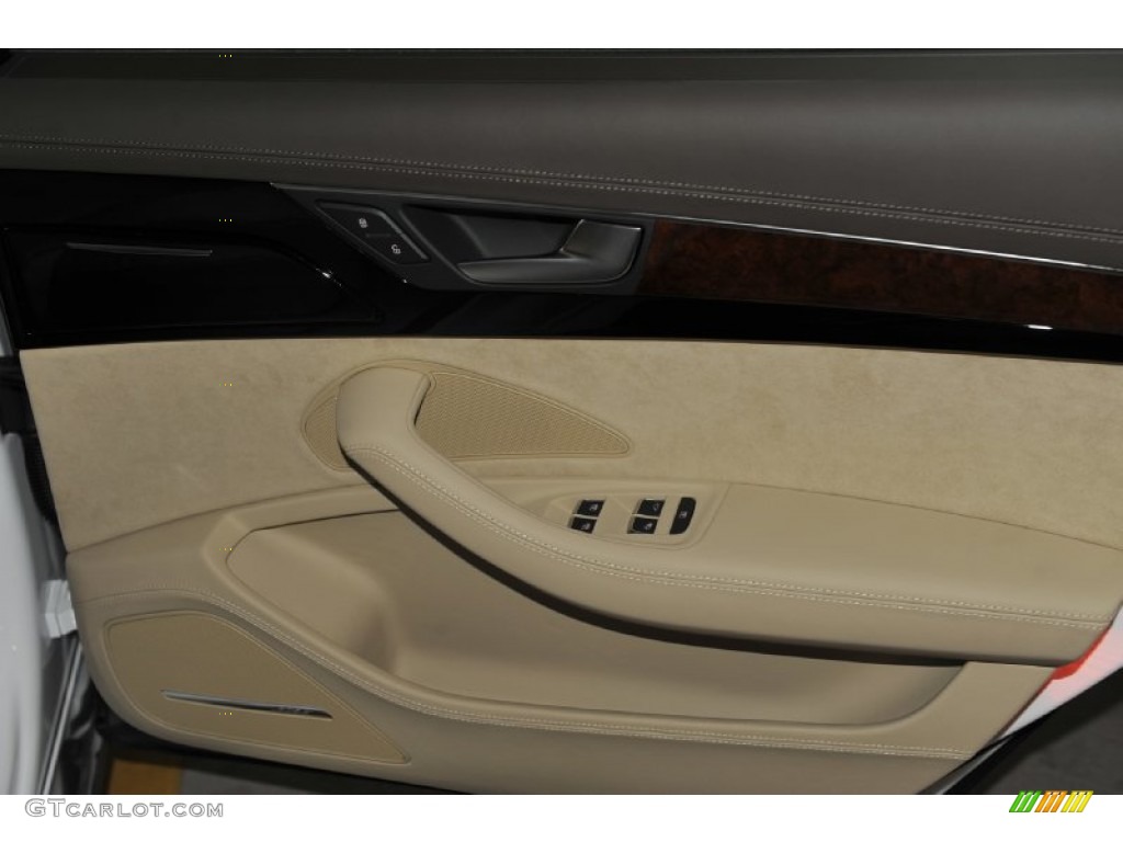2012 Audi A8 L 4.2 quattro Velvet Beige Door Panel Photo #53813071