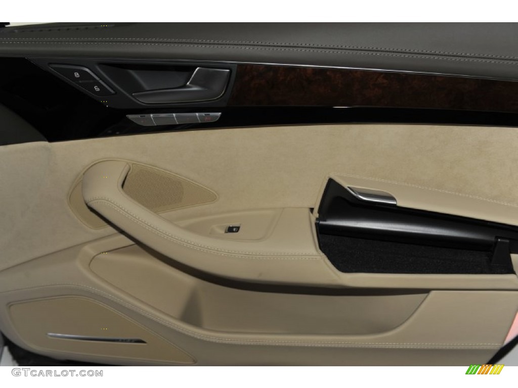 2012 Audi A8 L 4.2 quattro Velvet Beige Door Panel Photo #53813083
