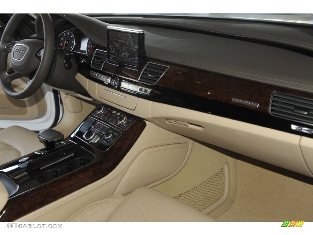 2012 Audi A8 L 4.2 quattro Velvet Beige Dashboard Photo #53813095