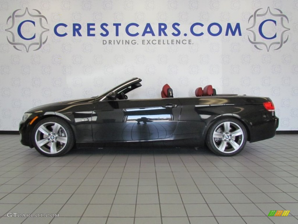 2008 3 Series 335i Convertible - Jet Black / Coral Red/Black photo #1