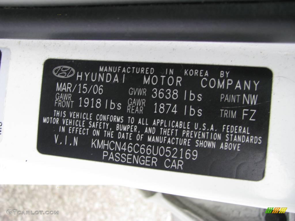 2006 Accent GLS Sedan - Nordic White / Gray photo #14