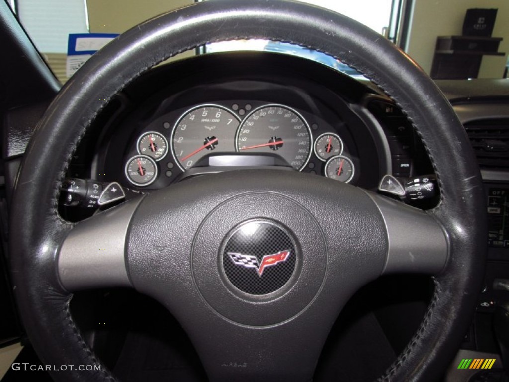 2006 Chevrolet Corvette Convertible Ebony Black Steering Wheel Photo #53817539