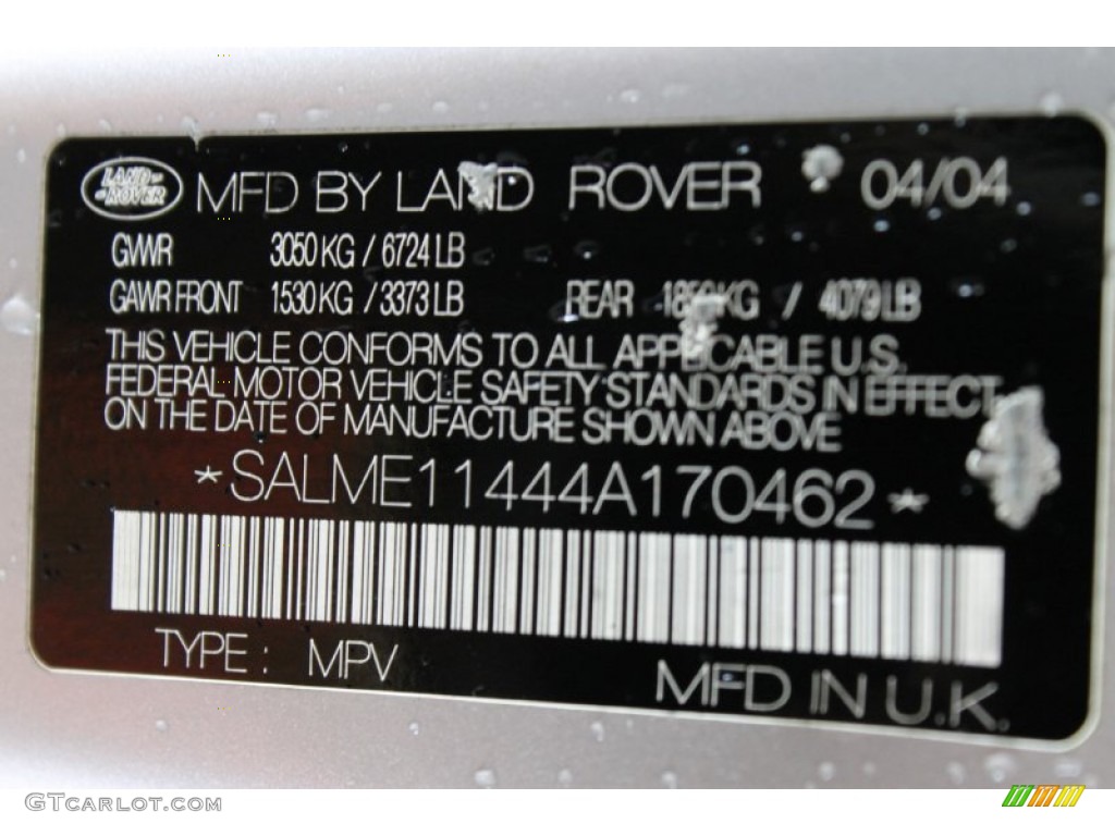 2004 Range Rover HSE - Zambezi Silver Metallic / Charcoal/Jet Black photo #10