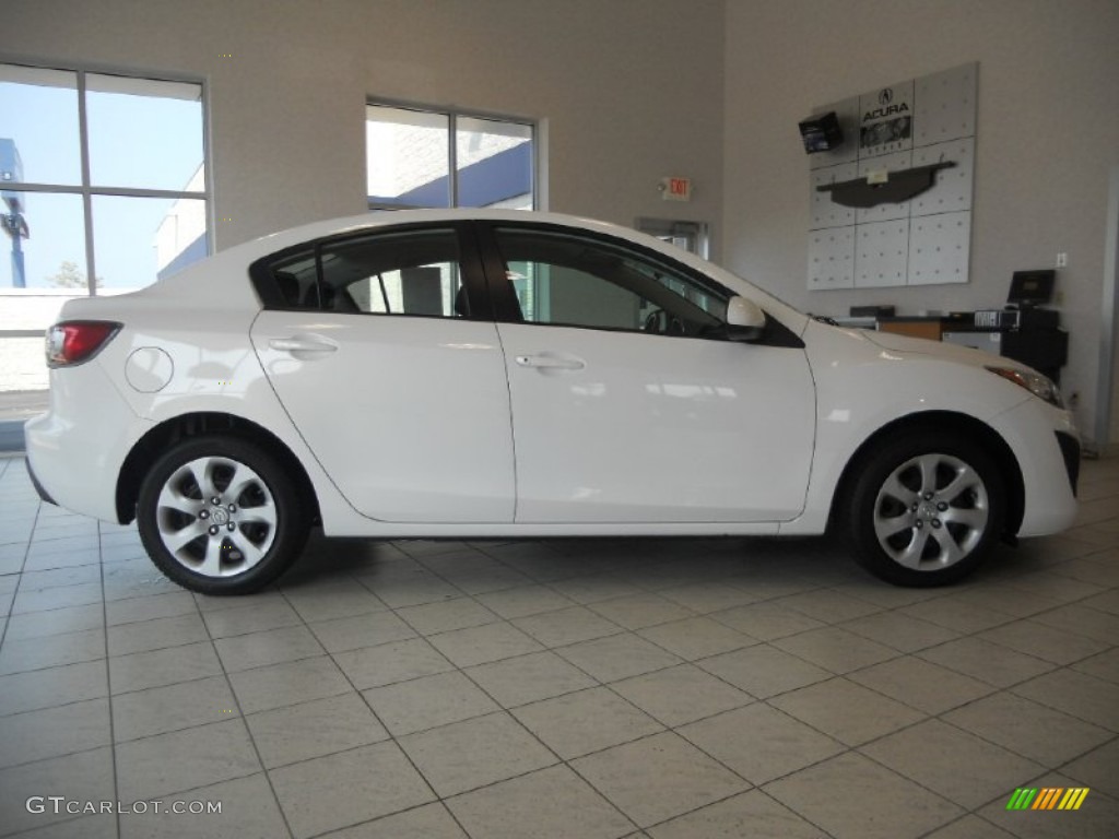 2010 MAZDA3 i SV 4 Door - Crystal White Pearl Mica / Black photo #4