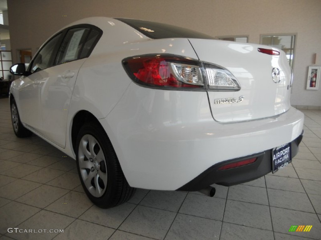 2010 MAZDA3 i SV 4 Door - Crystal White Pearl Mica / Black photo #7