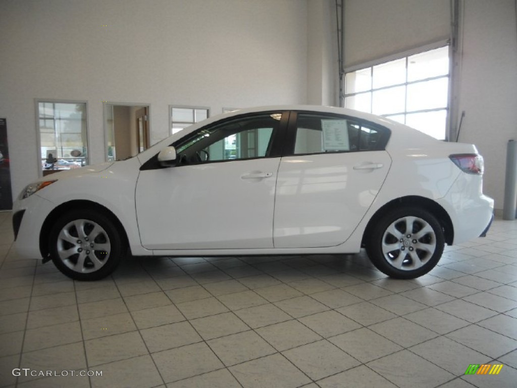 2010 MAZDA3 i SV 4 Door - Crystal White Pearl Mica / Black photo #8