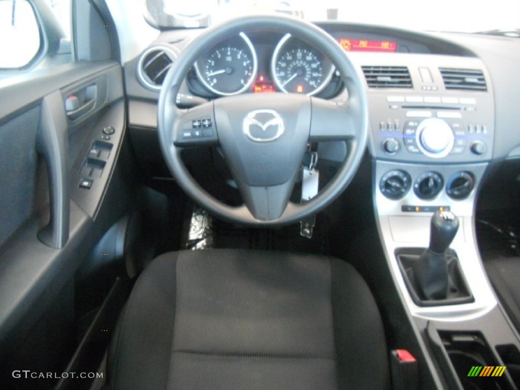 2010 MAZDA3 i SV 4 Door - Crystal White Pearl Mica / Black photo #24