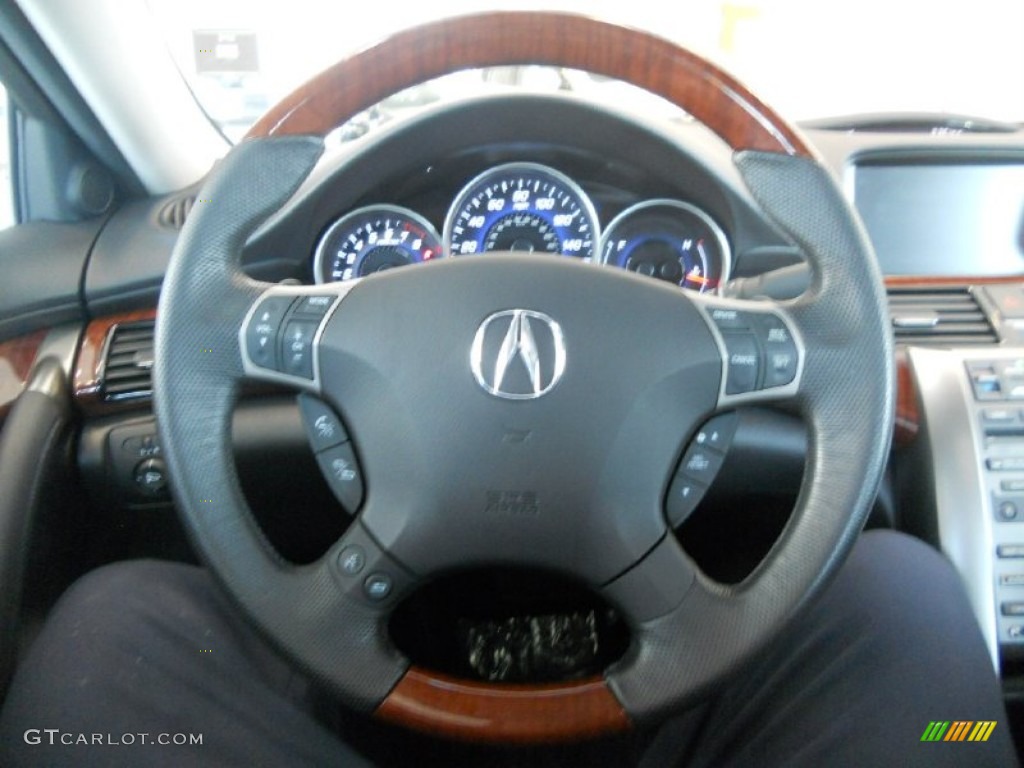 2010 Acura RL Technology Ebony Steering Wheel Photo #53820557