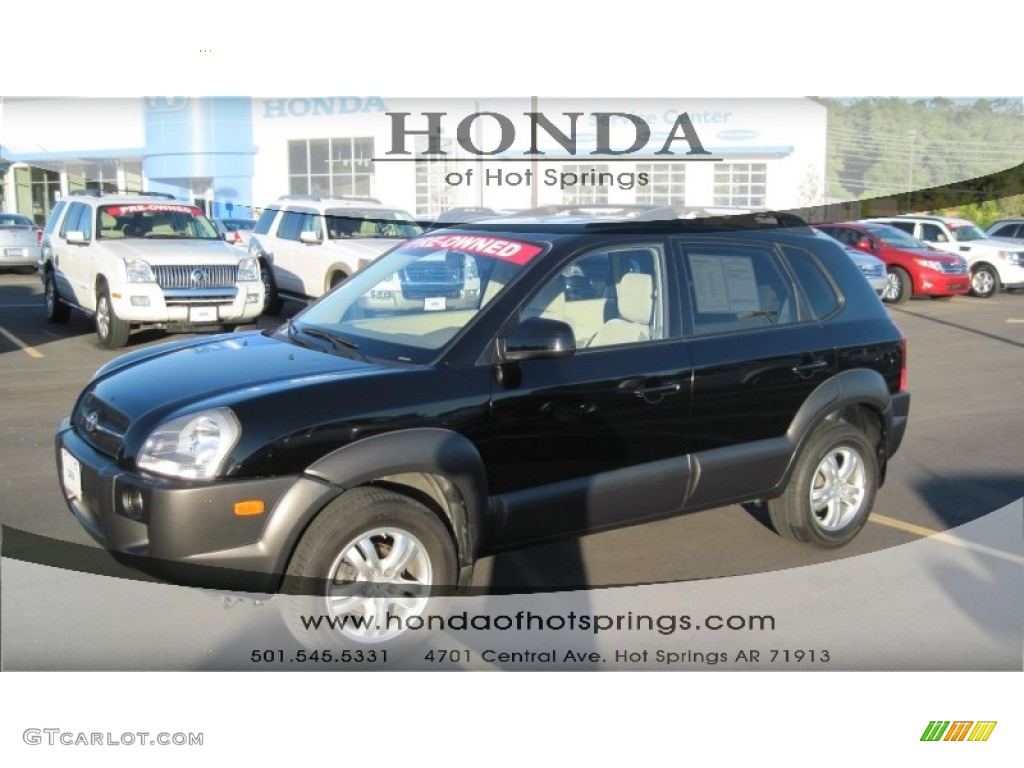 2007 Tucson SE - Obsidian Black Metallic / Beige photo #1