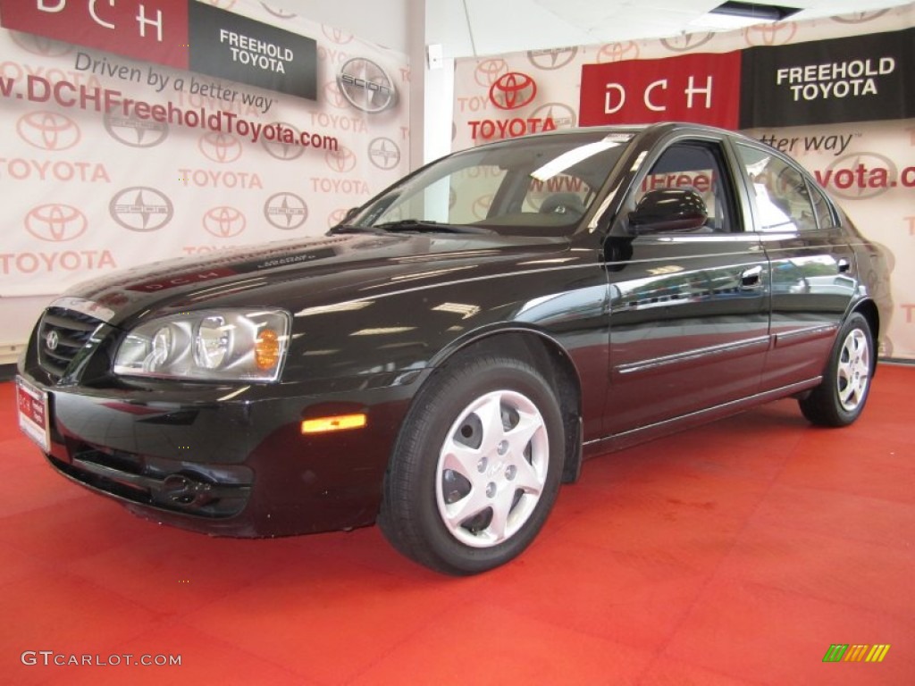 2006 Elantra GLS Sedan - Ebony Black / Gray photo #1