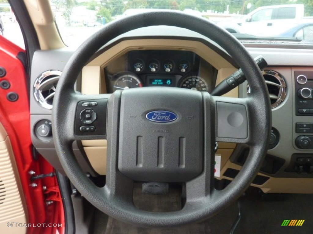 2011 Ford F350 Super Duty XLT Regular Cab 4x4 Adobe Steering Wheel Photo #53827468