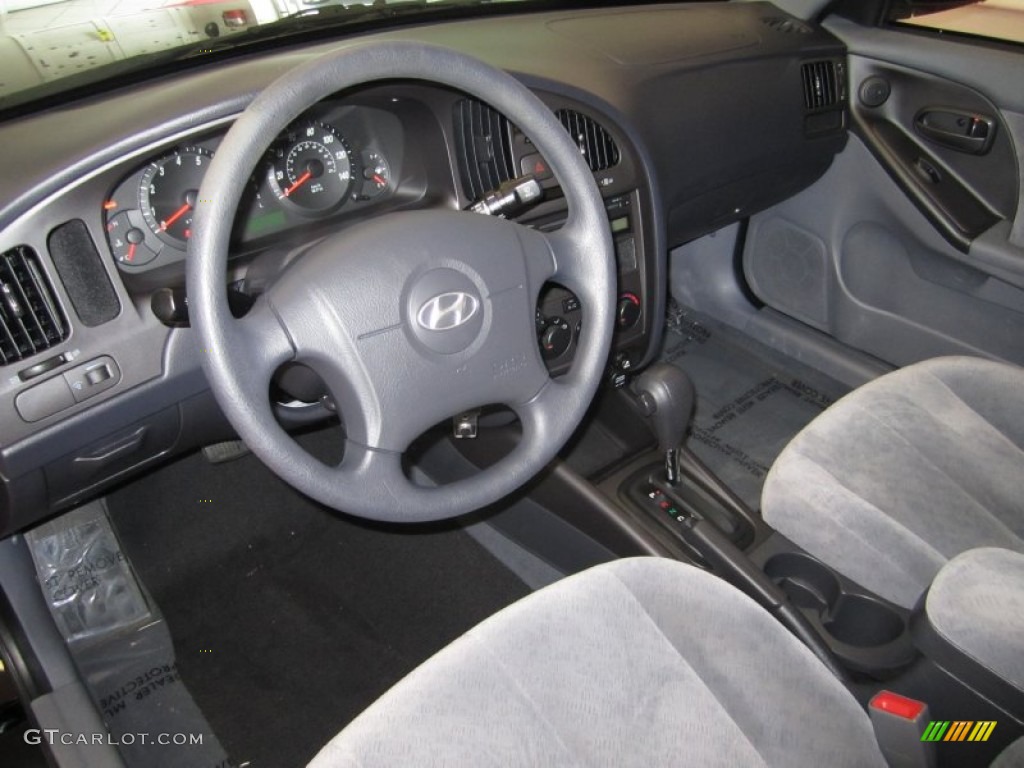 2006 Elantra GLS Sedan - Ebony Black / Gray photo #12
