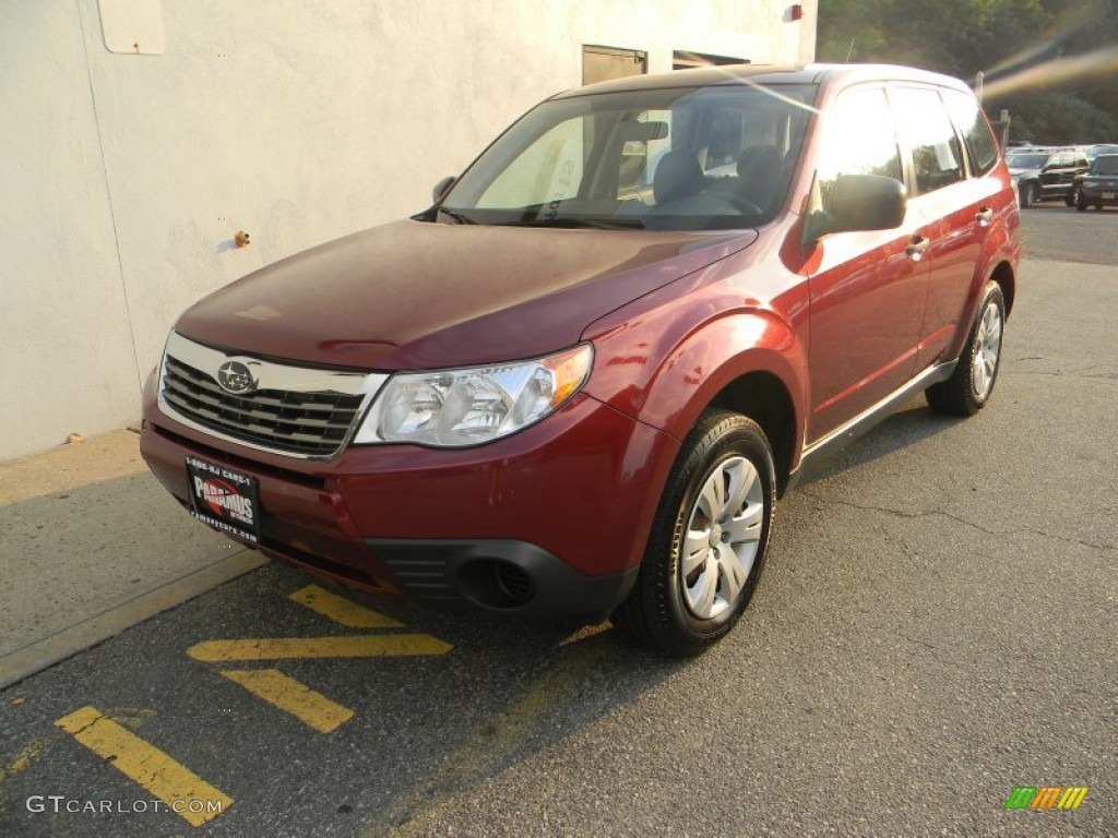 2009 Forester 2.5 X - Camellia Red Pearl / Black photo #1