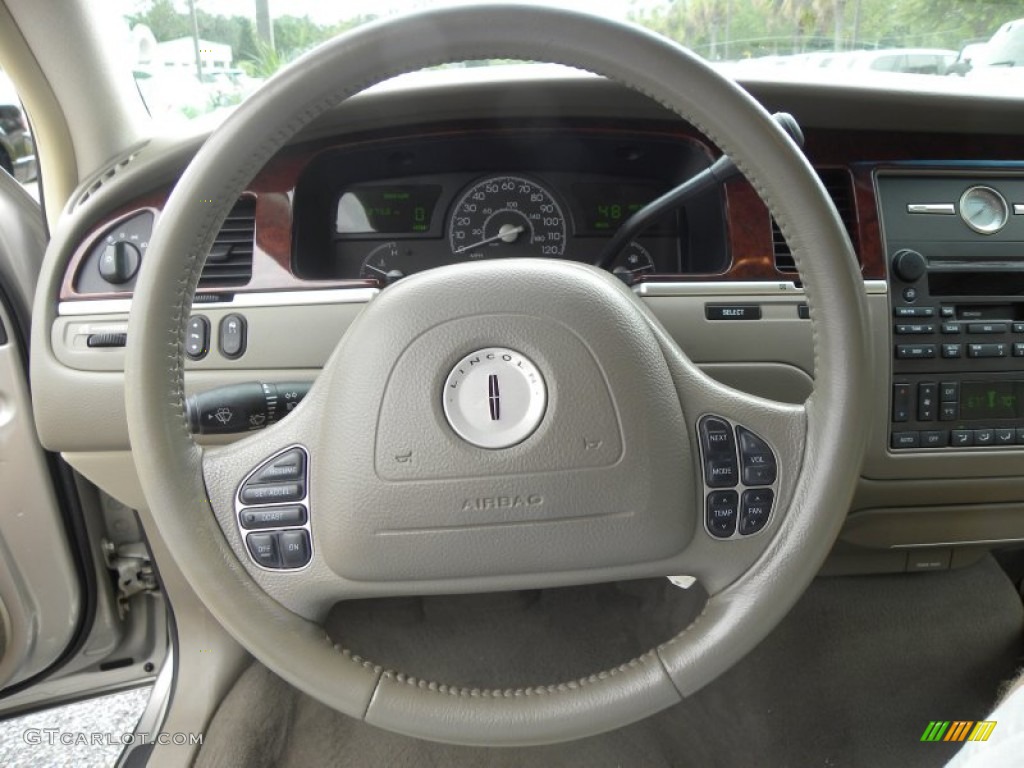 2003 Lincoln Town Car Executive Medium Dark Parchment/Light Parchment Steering Wheel Photo #53830201