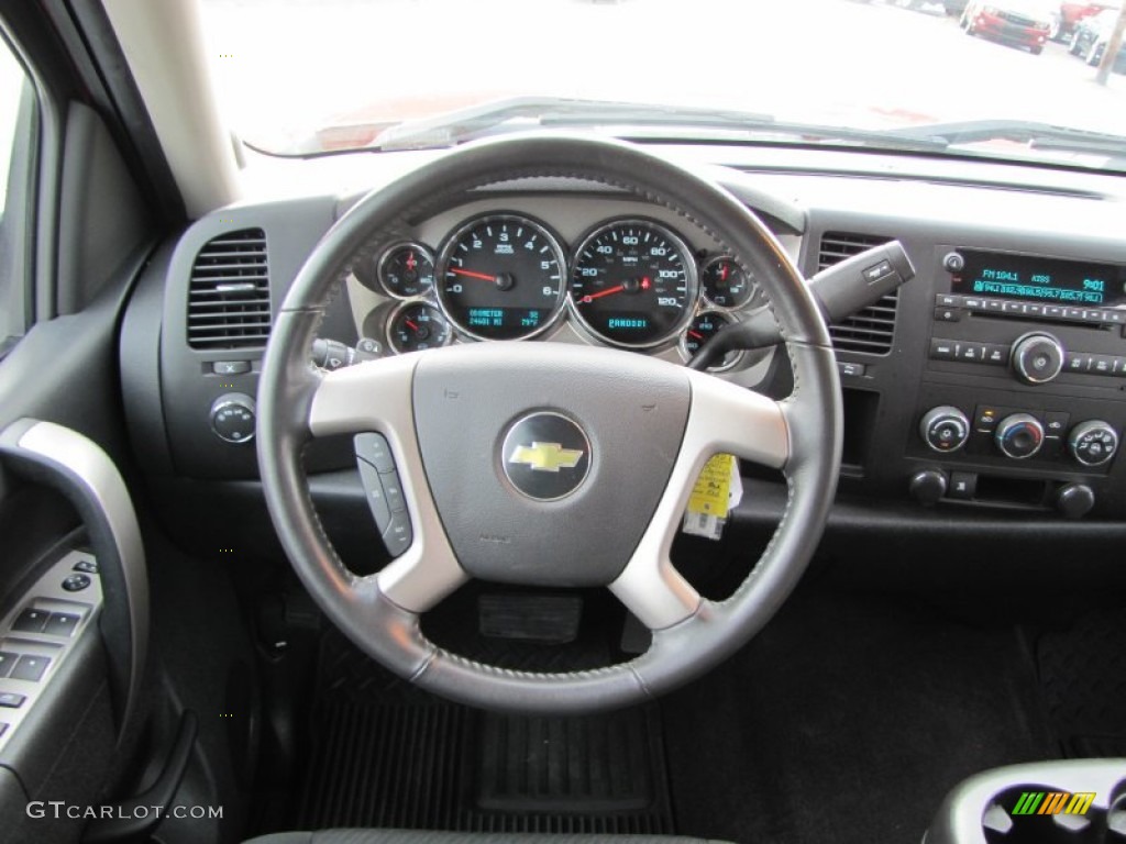 2011 Chevrolet Silverado 1500 LT Crew Cab Ebony Steering Wheel Photo #53831205