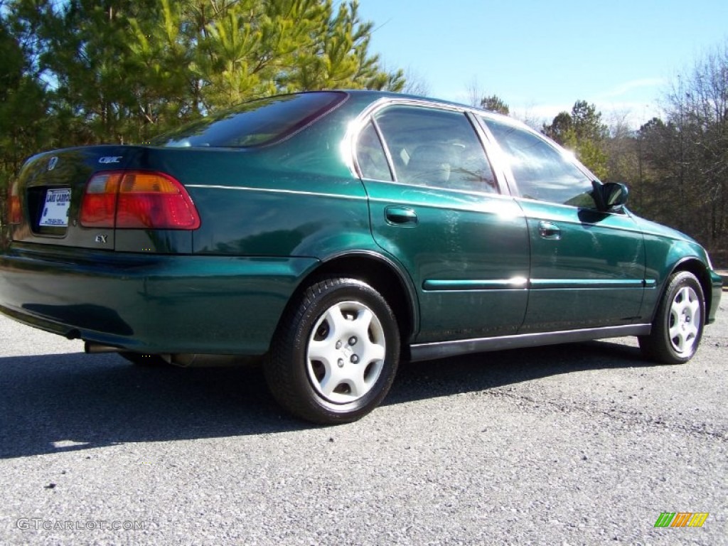 2000 Civic EX Sedan - Clover Green Pearl / Beige photo #3