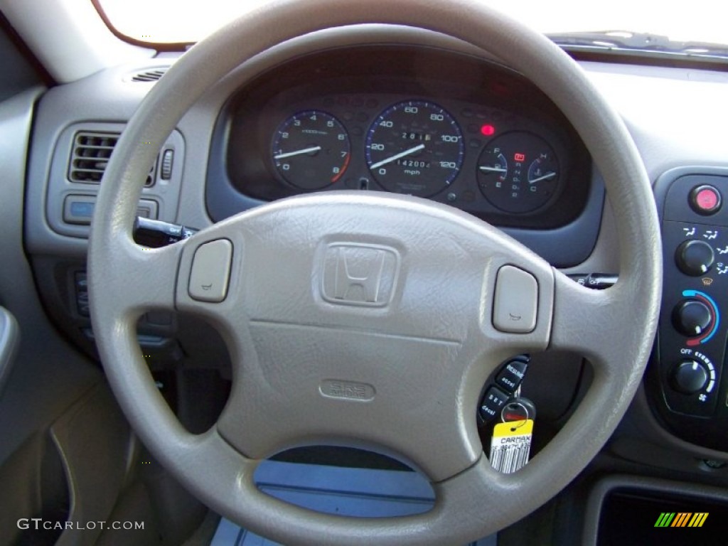 2000 Honda Civic EX Sedan Beige Steering Wheel Photo #53832526