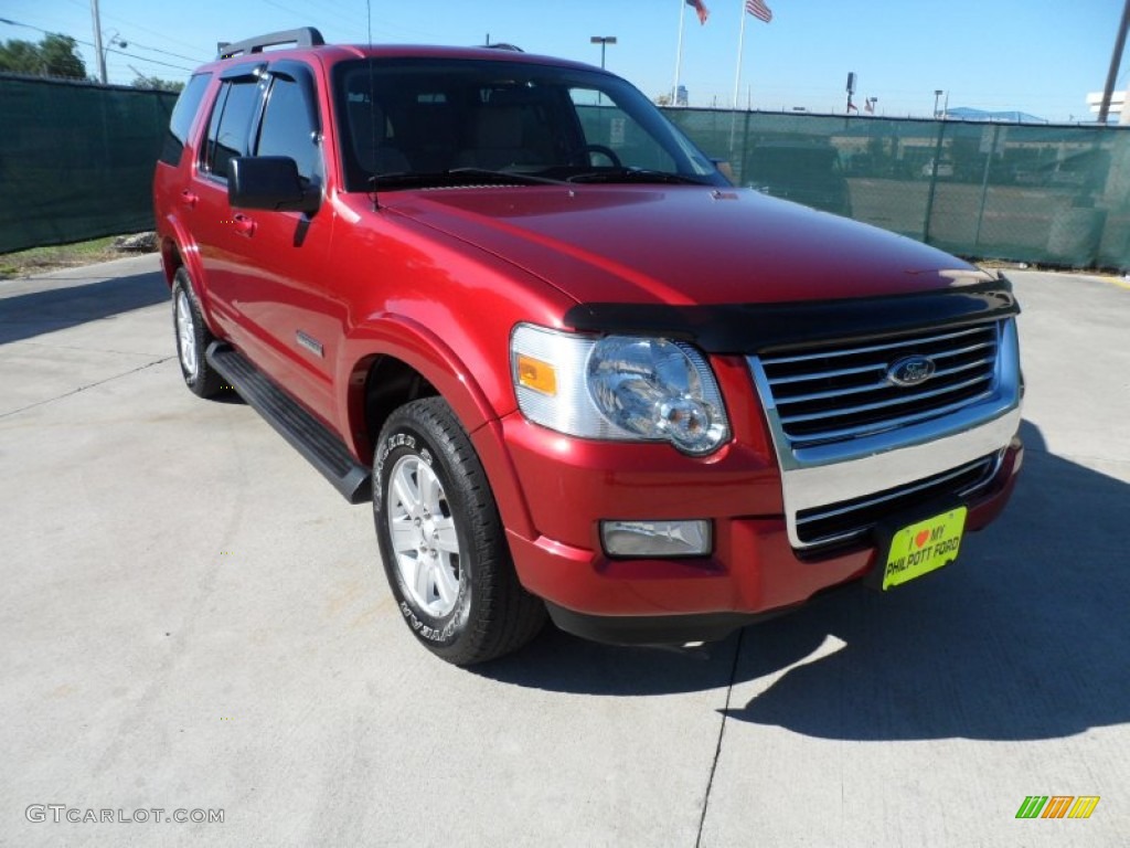 2008 Explorer XLT - Redfire Metallic / Camel photo #1