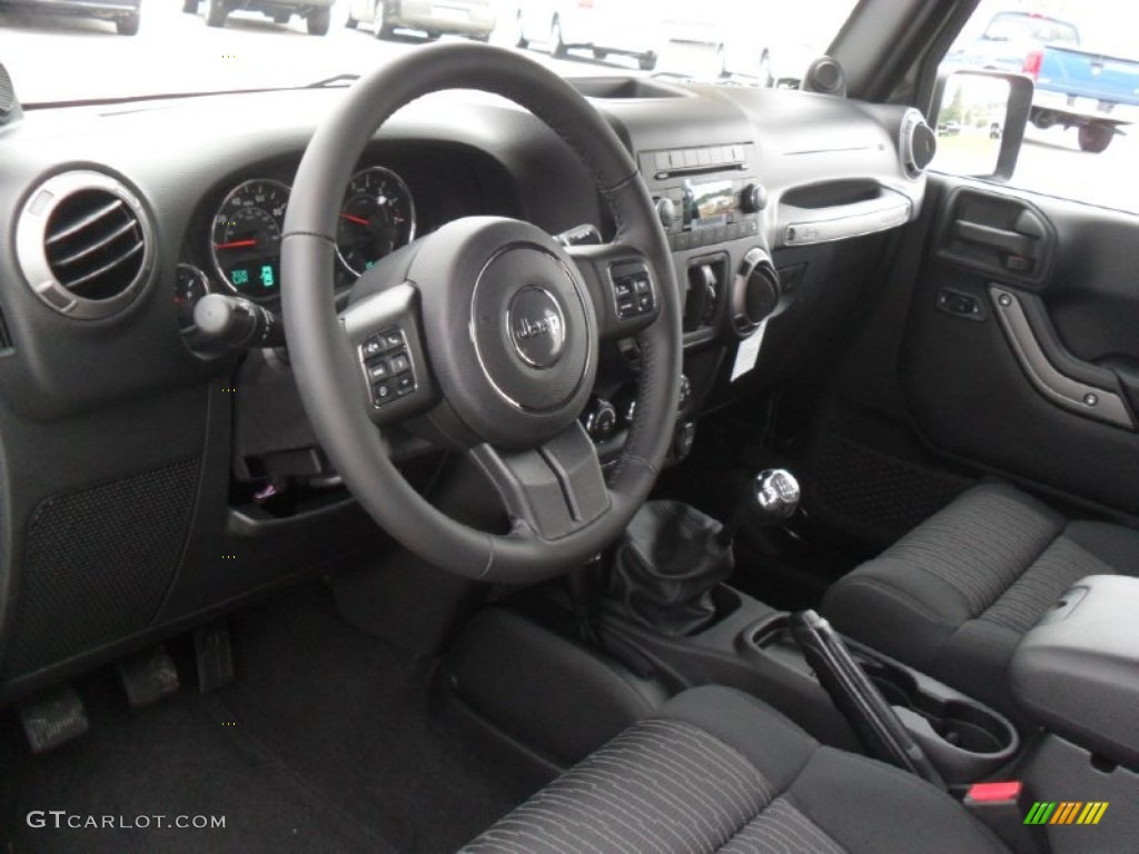 Black Interior 2012 Jeep Wrangler Unlimited Sport S 4x4 Photo #53836777