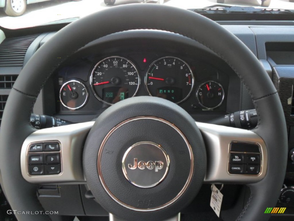 2012 Jeep Liberty Jet Dark Slate Gray Steering Wheel Photo #53836864