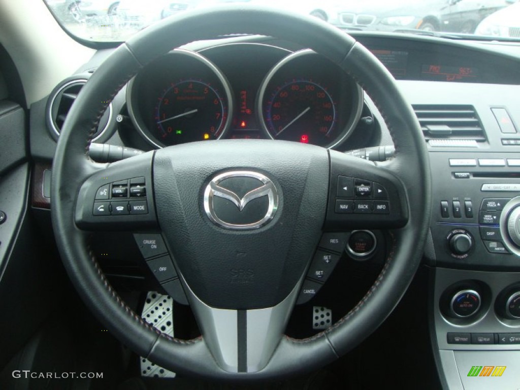 2010 Mazda MAZDA3 MAZDASPEED3 Sport 5 Door Black/Red Steering Wheel Photo #53838055