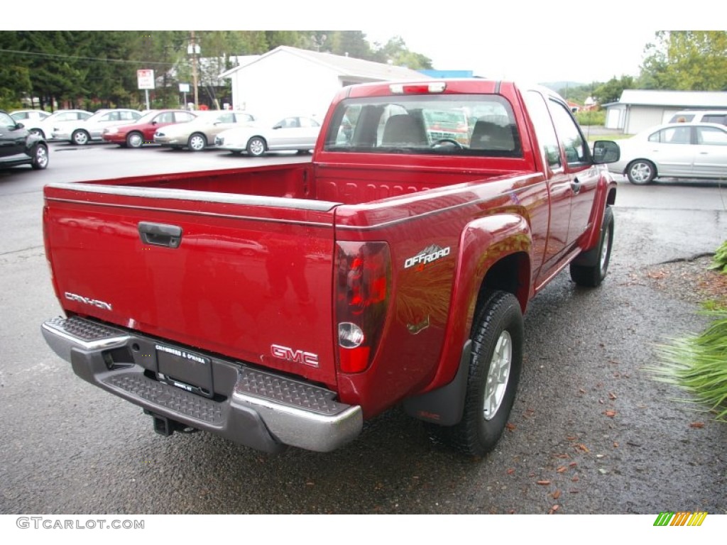 2005 Canyon SL Extended Cab 4x4 - Cherry Red Metallic / Pewter photo #11